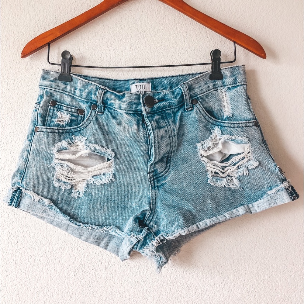 Tobi Distressed Jean Shorts